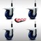 Service Caster 4'' SS Solid Poly Swivel 7/8'' Expanding Stem Caster Set Total Lock Brake, 4PK SCC-SSEXTTL20S414-SPUS-78-4 - alternate 4